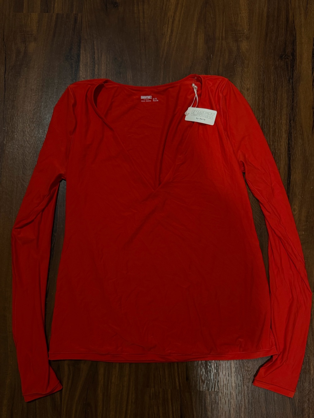 aerie Smooth Red Long Sleeve Top